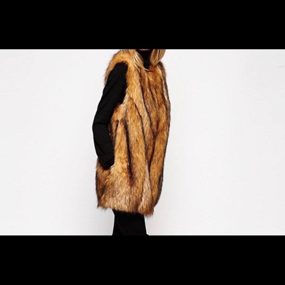 Faux fur vest.